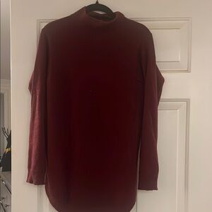 Chico's Red Turtleneck Sweater Oversized Knit